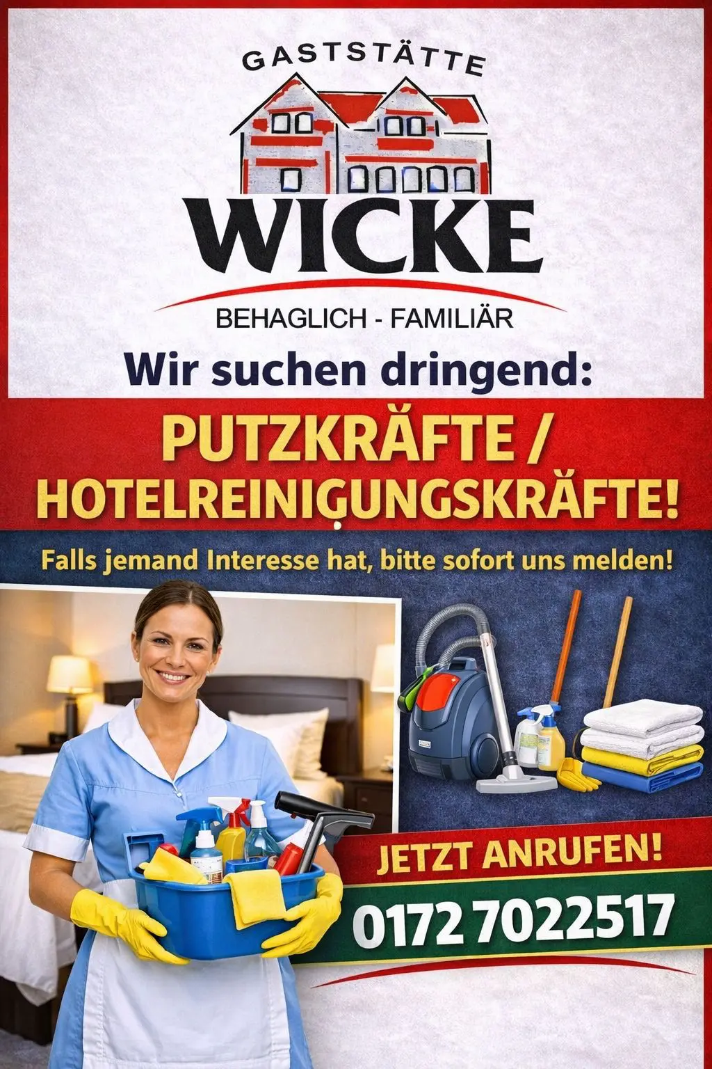 Weiteres Ankündigungsbild der Gaststätte Wicke